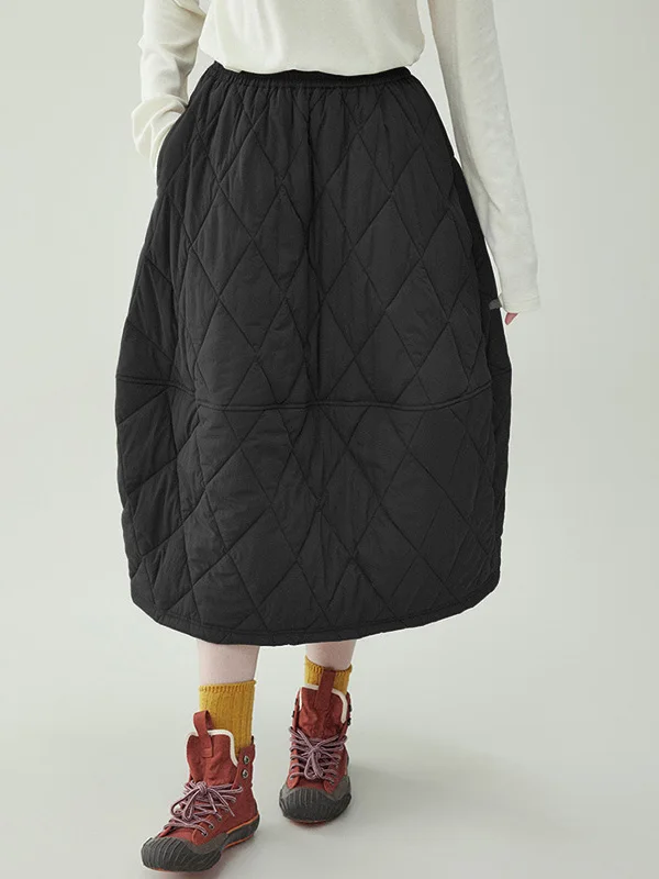 Inverno 2025 cintura alta a linha midi saia feminina solto ajuste coreano sle diamante id algodão inserção saias casuais