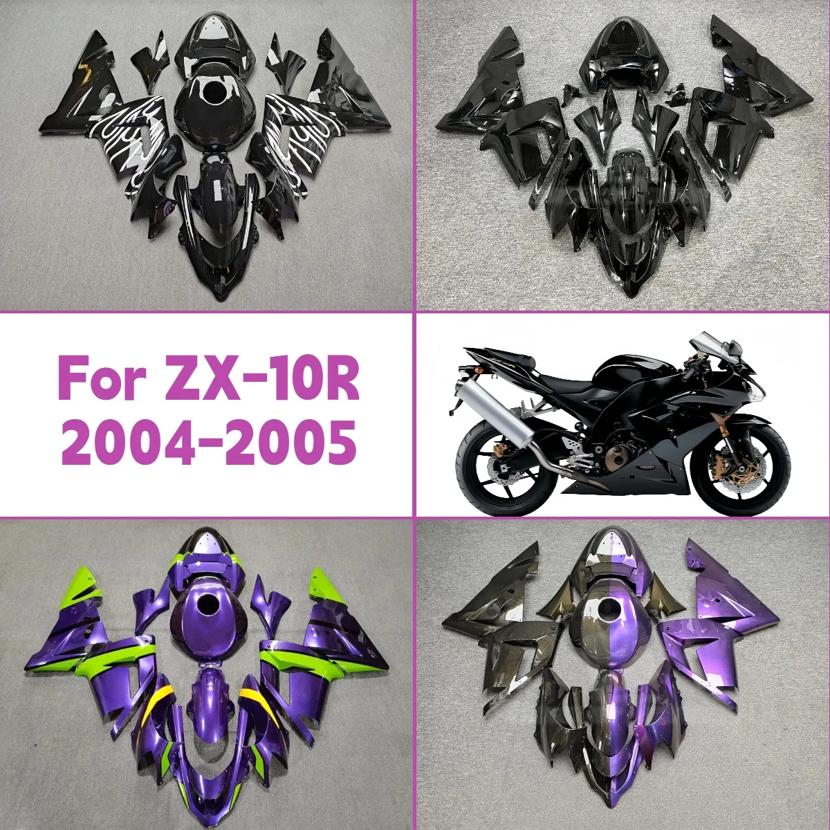 

Для 2004 2005 Kawasaki ZX-10R Сменный пластиковый обтекатель для литья под давлением 04 05 ZX 10R Обтекатели кузова мотоцикла