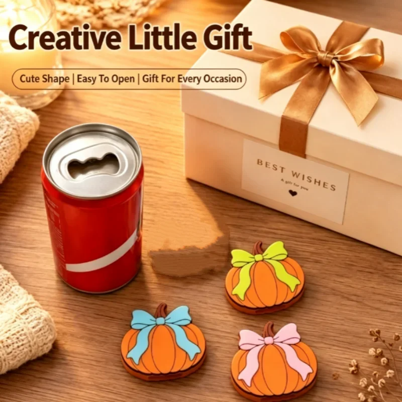 Cute Halloween Ghost Pumpkin Can Opener With Bow 3D‑Printed Lightweight Durable Beer Bottle Opener Kitchen Gadget Home Decor