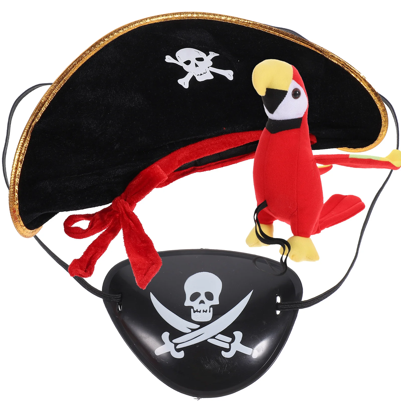 Stuffed Parrot Attractive Pirate Costume Creative Bird Ornament Supply Decorations Realistic Ornaments Cotton Plush Toy