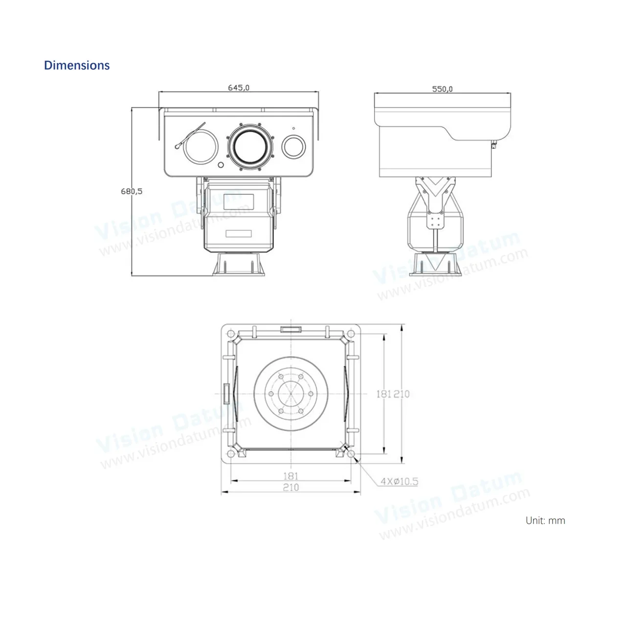 Telecamera PTZ multi-spectral RJ45 a lunga distanza termica 640x512 LWIR da 3000 m per visione di sorveglianza di frontiera