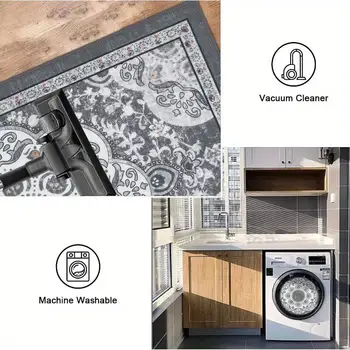 三件式地墊,波西米亞風格地毯,廚房地毯,防滑舒適,可水洗,適用於廚房、辦公室、臥室和走廊等場所,可作裝飾。 8 最佳銷售 可愛的地毯 - №2