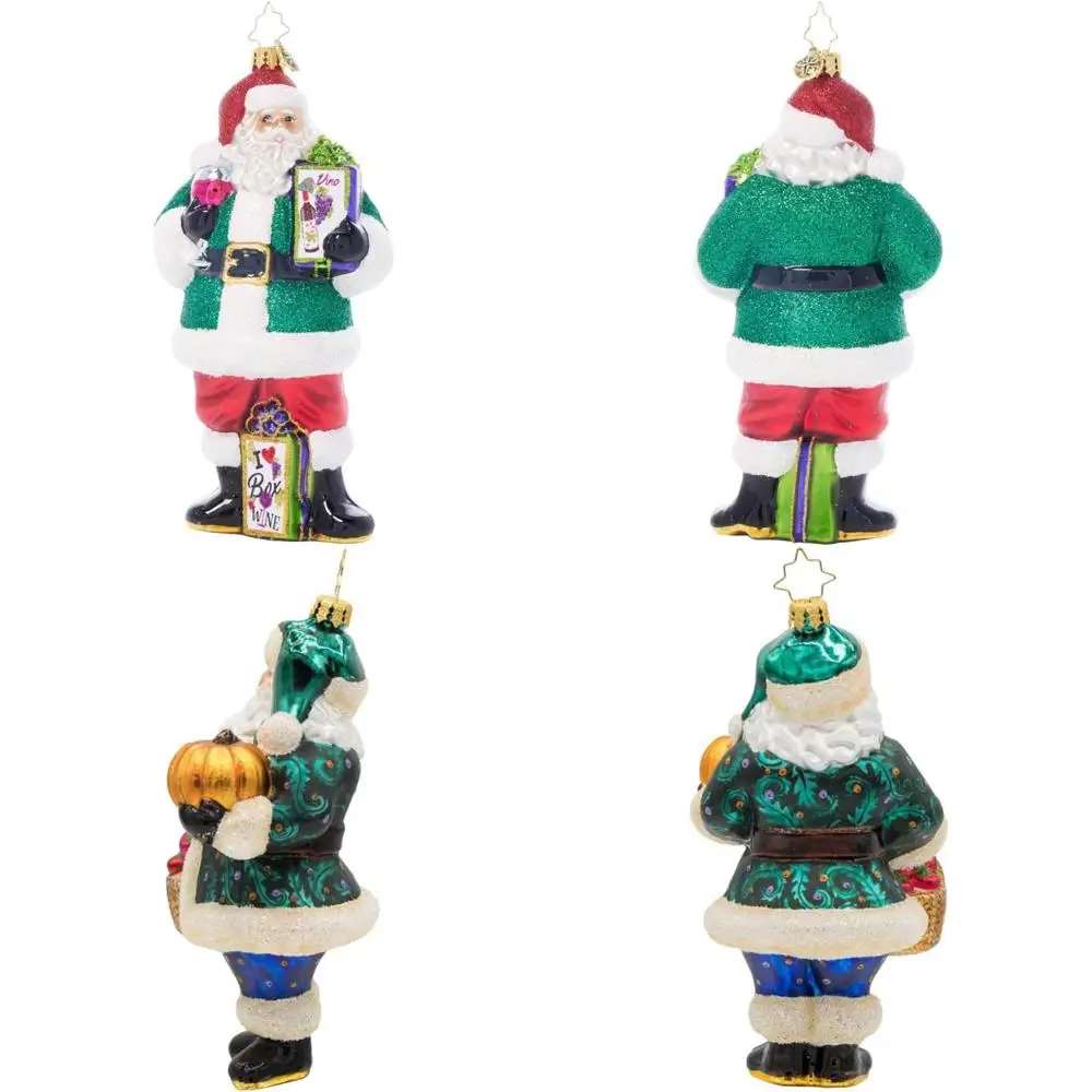 

European Glass Christmas Ornament, Handcrafted Vineyard-Themed Tree Decoration, North Pole Inspired