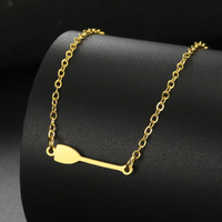 My Shape Oar Necklace Paddle Board Choker Stainless Steel Pendants Neck Chain Jewelry Summer Holiday Gifts Crew Rowing Person