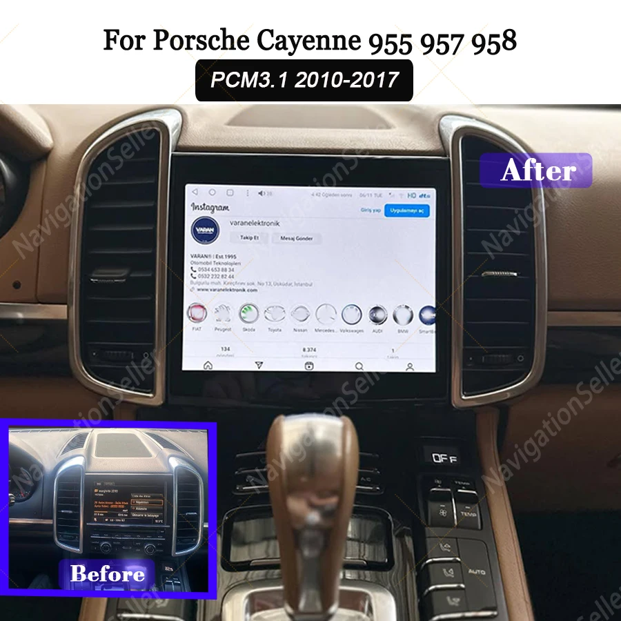 

Carplay For Porsche Cayenne 958 955 957 AutoRadio Stereo Android Auto Screen Gps Navigation Multimedia Player Head Unit Camera