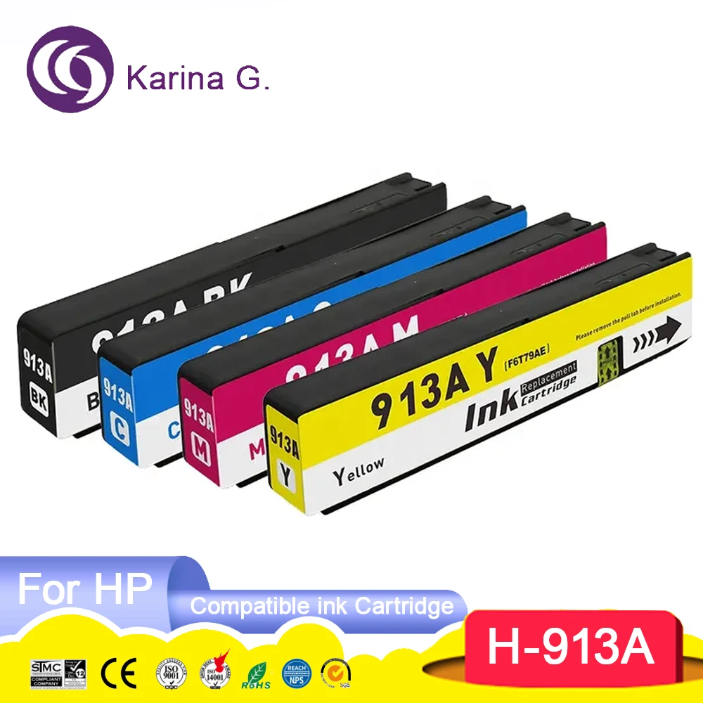 

Картридж для струйных принтеров HP Pagewide 352dw 377dw Pro 477dw 552dw/577dw, совместимый с цветными чернилами 913A 913 A