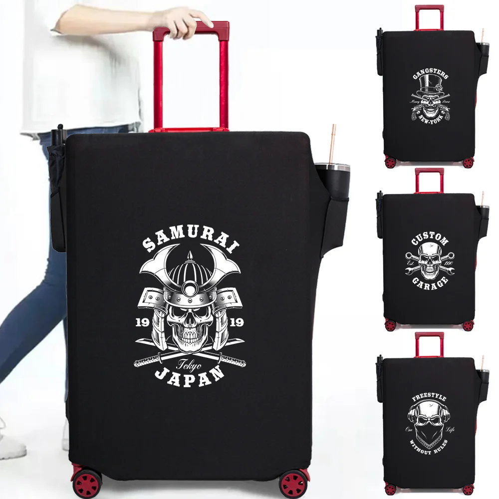 Luggage Cover Wear Resistant Durable Travel Case Compartment Protective Cover Elastic Fabric Dust Cover Accessories Skull Series