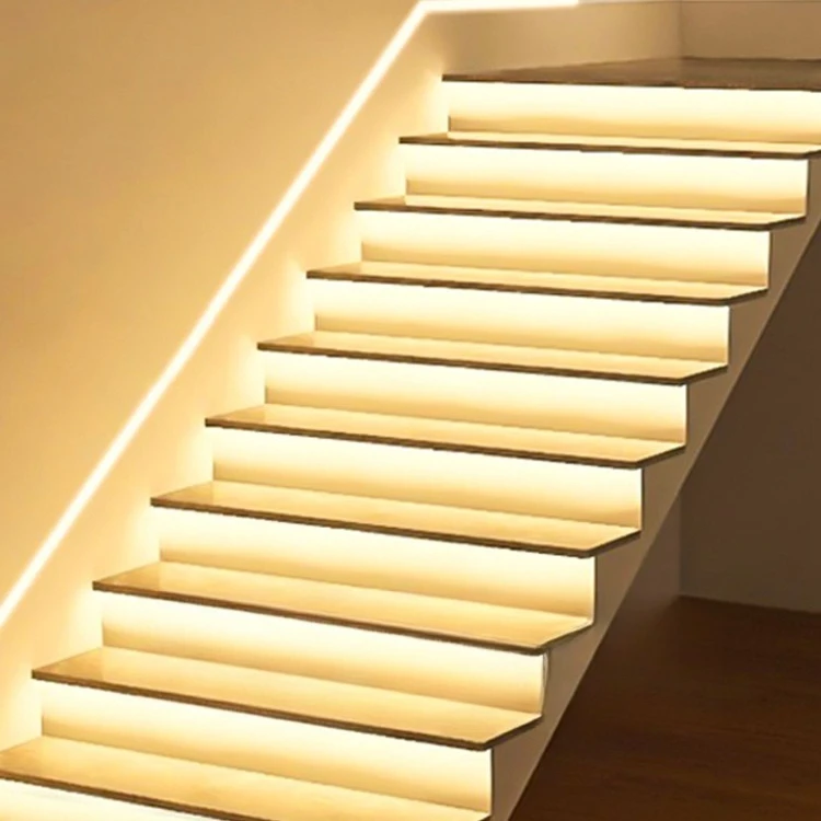 

Wiring-free self-built house Duplex villa Smart Internet celebrity Step ladder light Stair light strip
