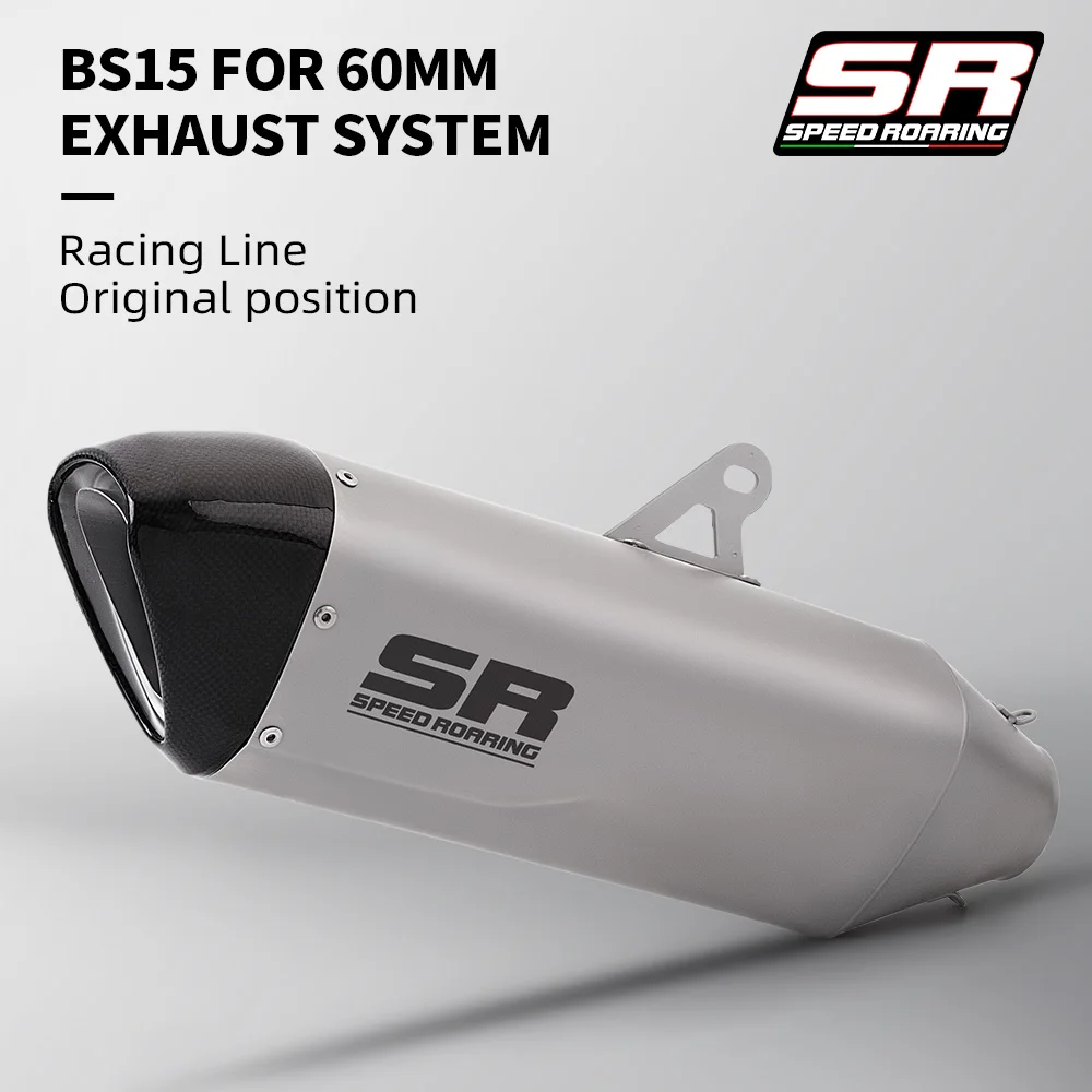 

Universal 60mm Motorcycle Exhaust Muffler Carbon Fiber Escape Pipe for Ninja400 ZX6R RSV4 MT07 R1 CB1000R GSXS1000 ZX10R