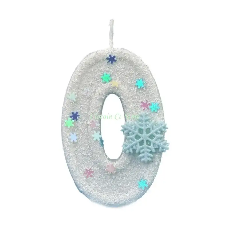 X90F Kids Girls Birthday Party Winter Snowflake Themed Number Decorative Items For Cakes Toppers Anniversary Party Decors