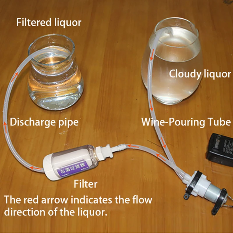 Home Brew Liquor Filter Machine Electric Liquor Filter Pump Ceramic Activated Carbon Alcohol Purifier with Electric Pump