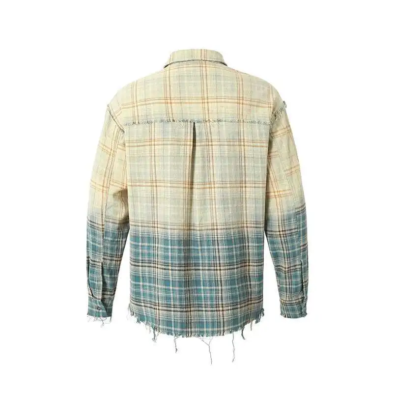 LUZHEN Original Personalized High Street Wear Men's Stylish Plaid Printed Color Contrast Design Long Sleeve Shirts 2025 LZ9788