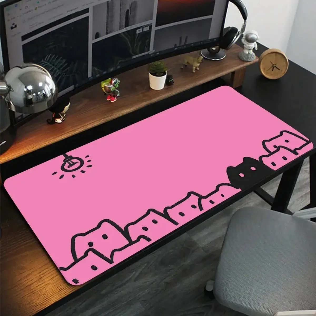 

Квадратный коврик для мыши с милым котом, нескользящий резиновый коврик для стола, гладкая поверхность для офиса, игр, компьютера, аксессуары для стола