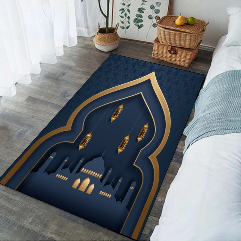 Islam Religious Muslim Ramadan Carpet Home Decoration Living Room Mat Kitchen Bathroom Non-slip Floor Mat Bedroom Bedside Rug