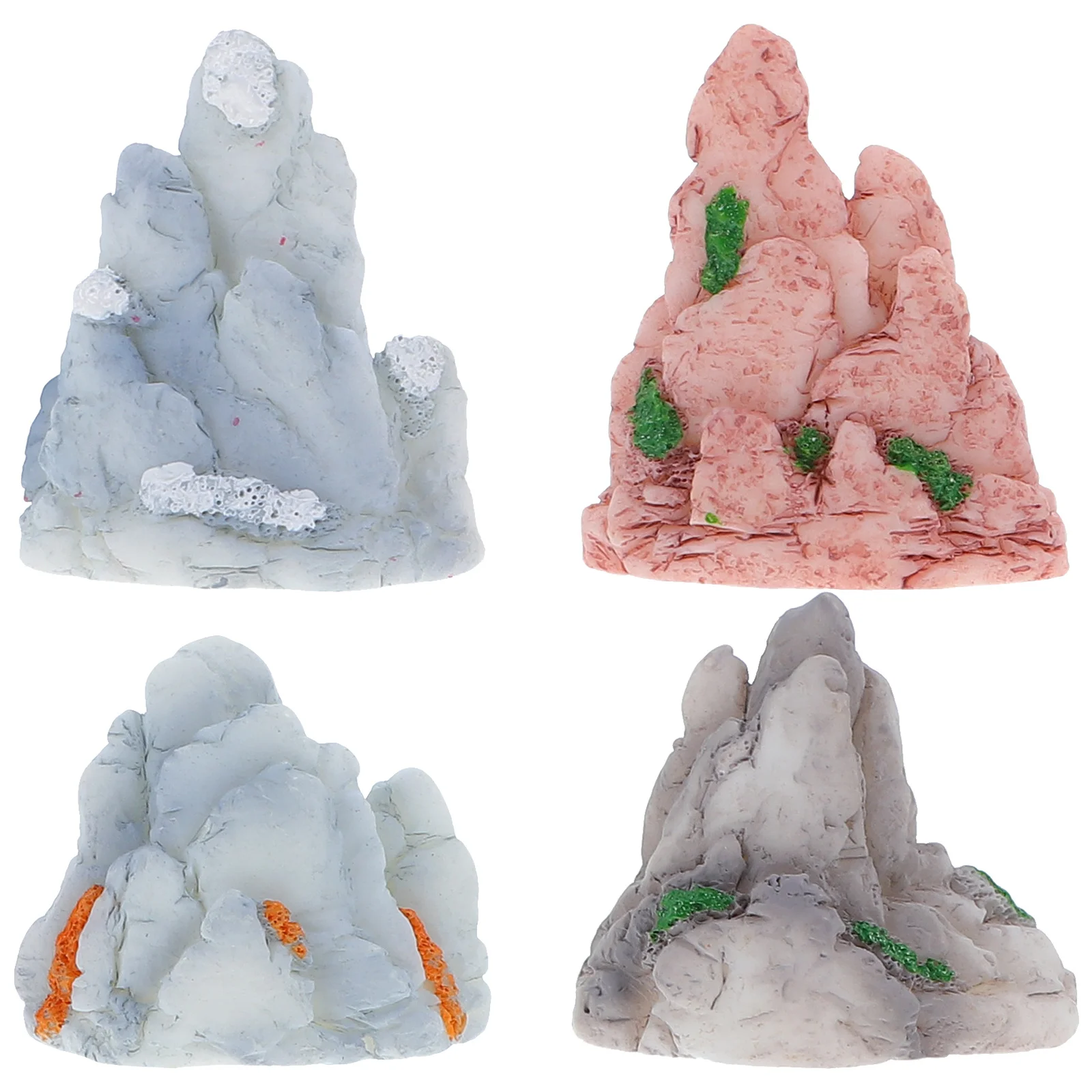 

4Pcs Resin Bonsai Rockery Decoration Artificial Mountain for Mini Garden Accessories Indoor Bonsai Tank Landscape Design