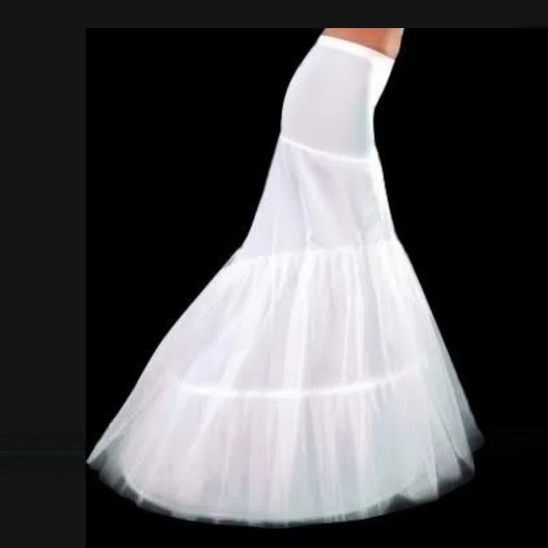 

New White 2-Hoop Mermaid Wedding Dress Bridal Petticoat Crinoline Underskirt