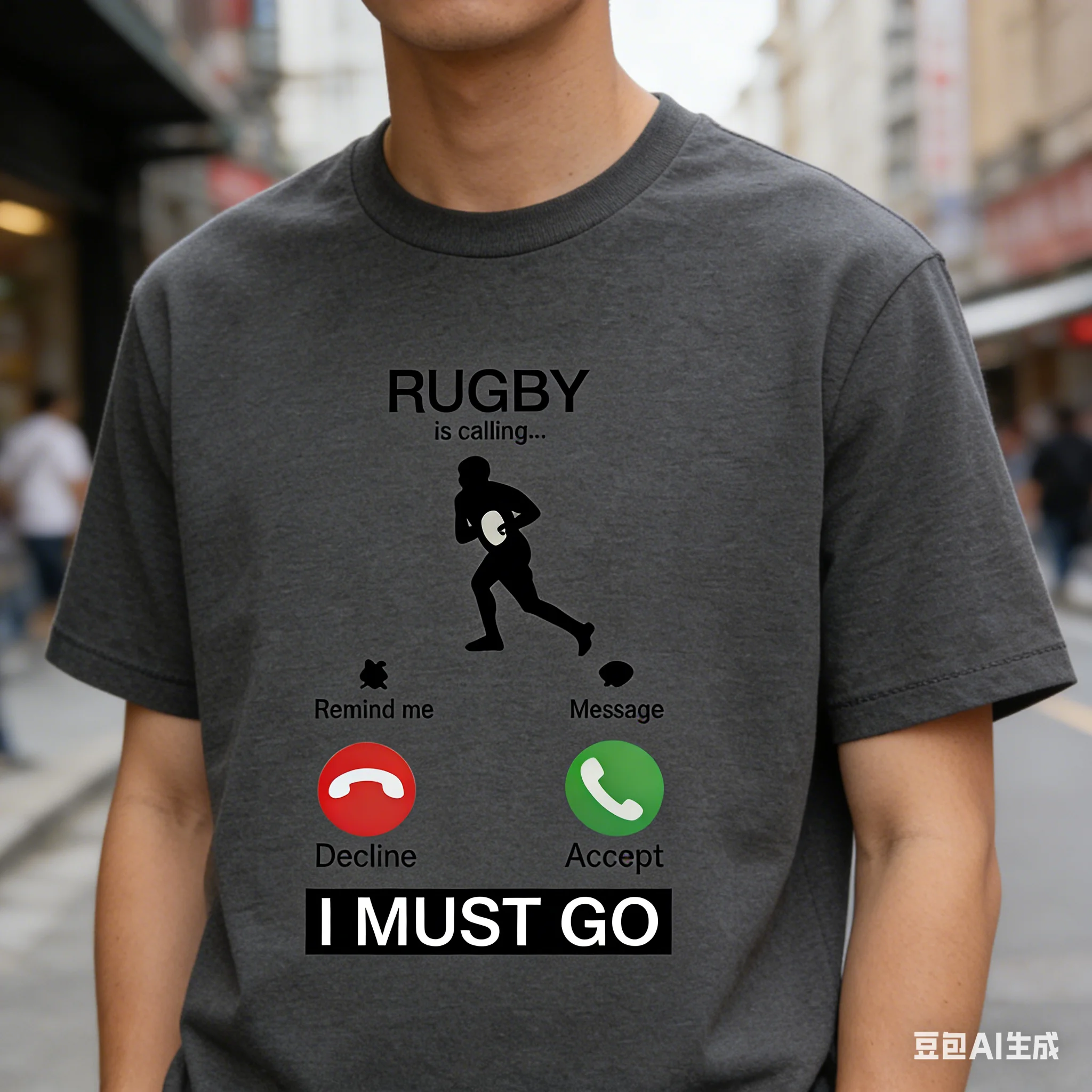 Rugby Is Calling And I Must Go Shirt  Funny Phone Screen T-Shirt  Cool Player Unisex Tshirt  Rugby Football Tee Men's Shirts