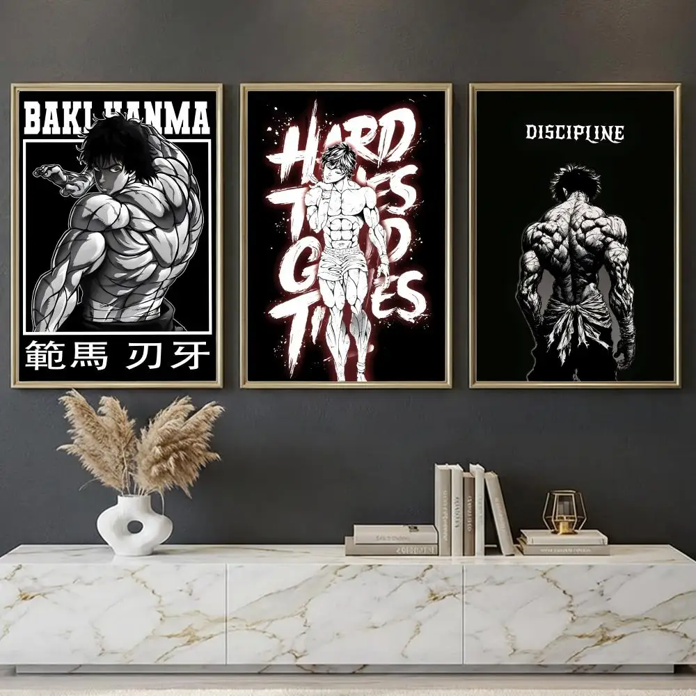 Muscle Men Anime B-Baki The G-Grappler Poster --HD-- Self-Adhesive Waterproof High-Toughness Universal Wall Decor