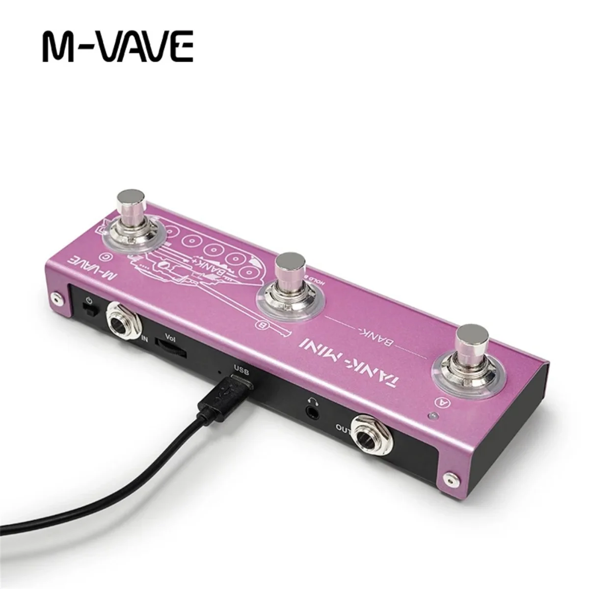 M-VAVE TANK-MINI Pedal de guitarra multiefecto compatible con grabación IR y OTG Cabina incorporada, Amp, Mod, FX, efectos de retardo y de reverberación