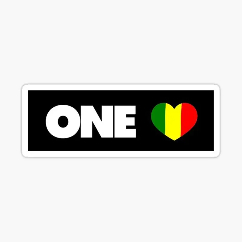 Rasta One Love,  Heart Sticker for Laptop Decor Bedroom Car Cute Cartoon Art Fashionable Public Suitcase