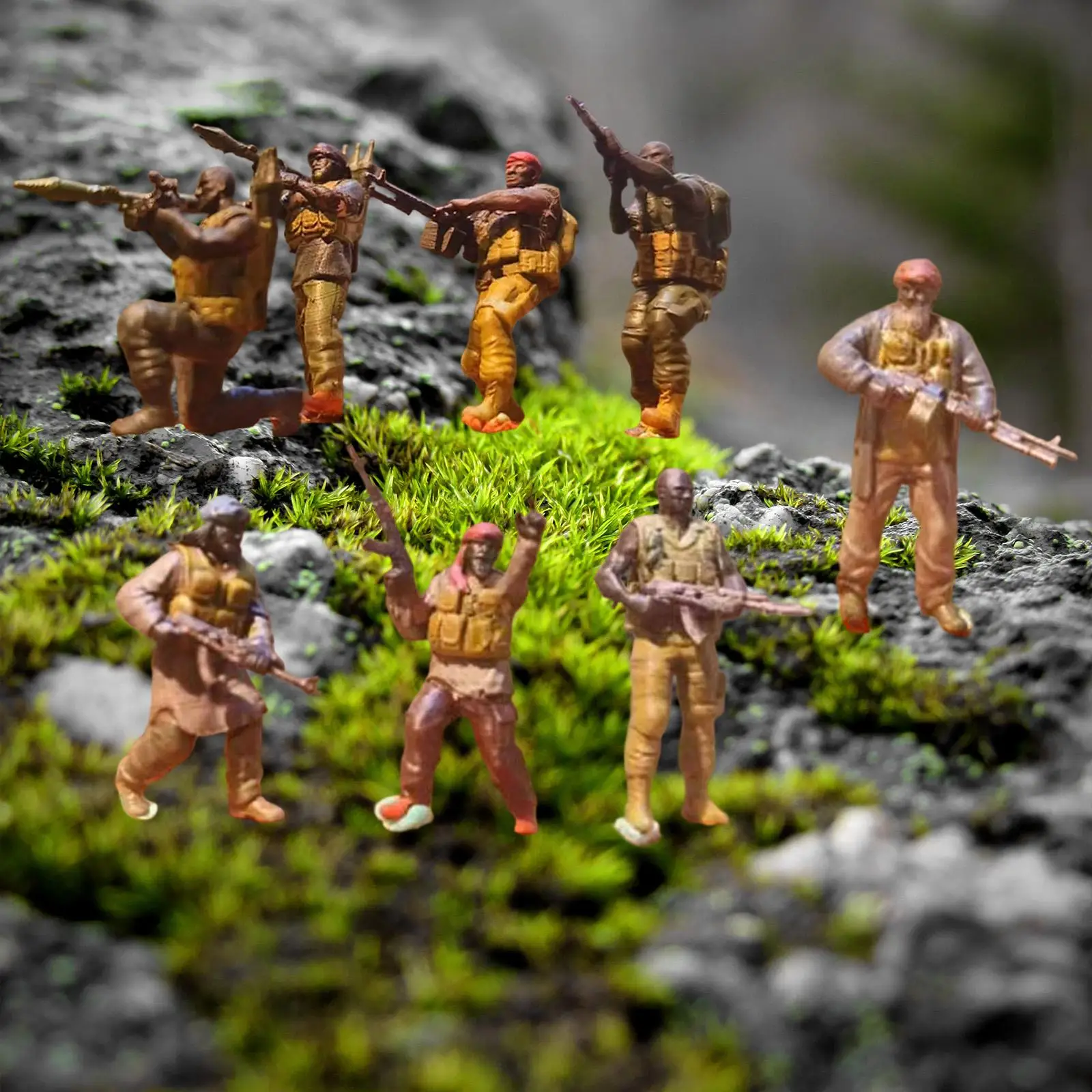 

8x 1:64 Mini Middle East Soldiers Figure Models Collectibles Warrior Figurines Statues for Adults Children Birthday Boys Men