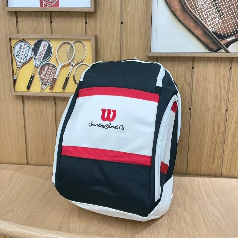 حقيبة التنس ويلسون رولاند جاروس كلاي الفرنسية المفتوحة التذكارية لمضارب التنس حقيبة الظهر ماكس لعدد 2 مضارب مع مقصورة