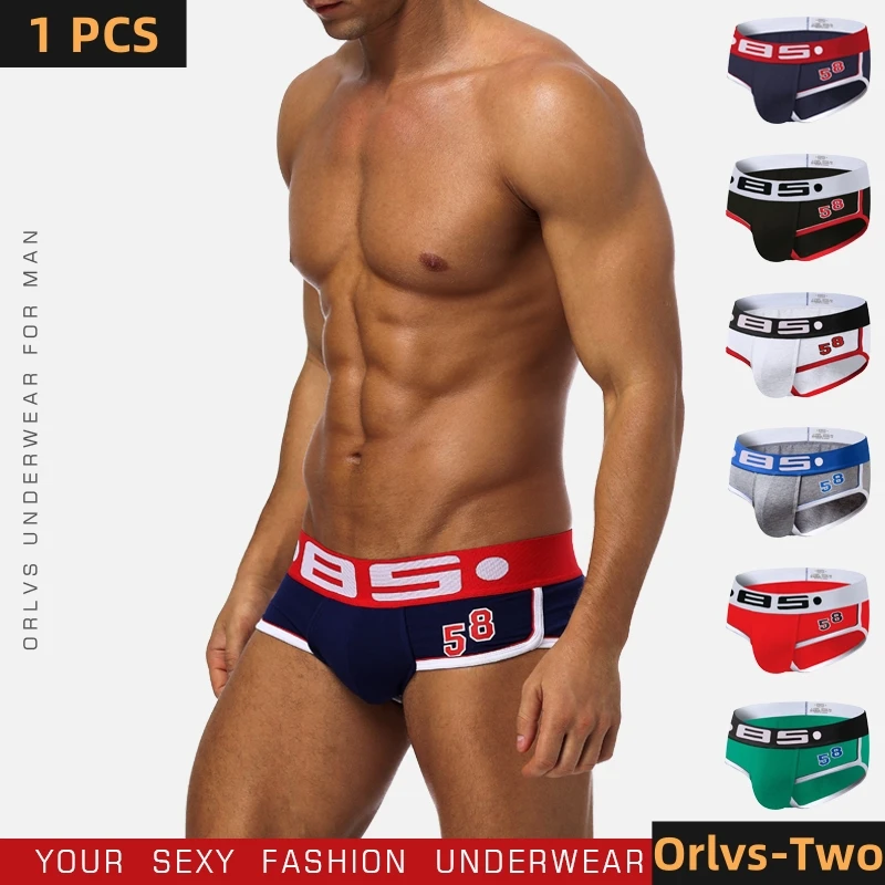 ORLVS Brand Men Letter Print Underwear Briefs Mesh Male Panties Sexy Gay penis pouch Cotton Underpants Men Briefs Slip shorts