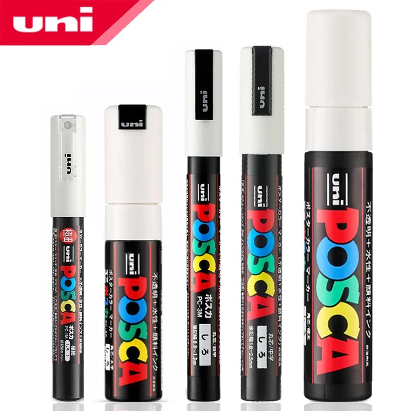 5pcs Japan UNI Posca Marker Pens Mixing Paint Pen PC-1M/3M/5M/8K/17K Painting POP Poster Advertising Pen Art Stationery