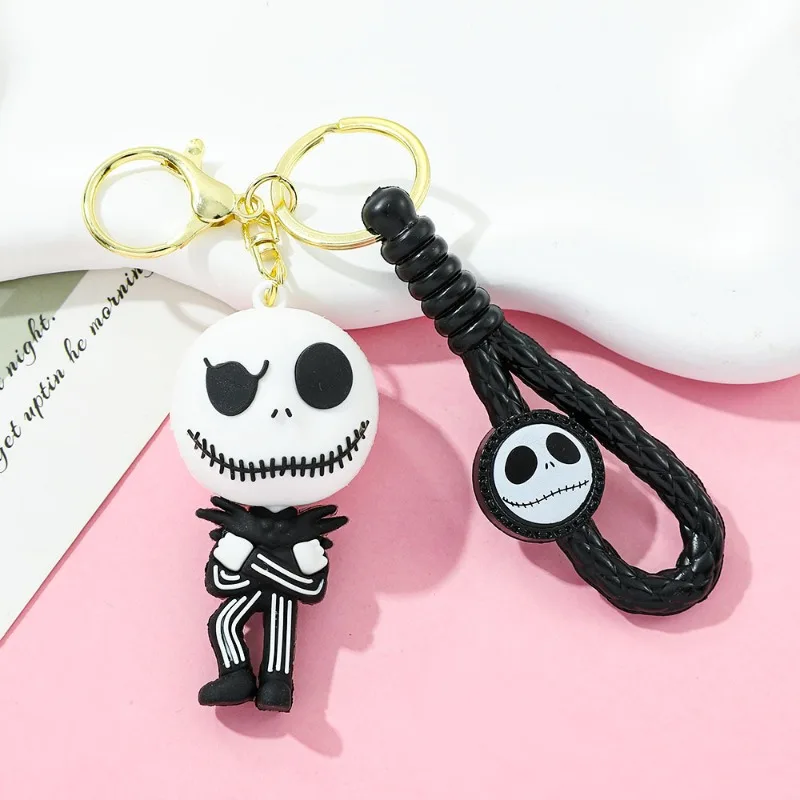 Neuer Heiligabend Terror Schädel Schlüsselanhänger Anhänger Fright Night Puppe PVC Schlüsselanhänger Halloween Persönlichkeit Schädel