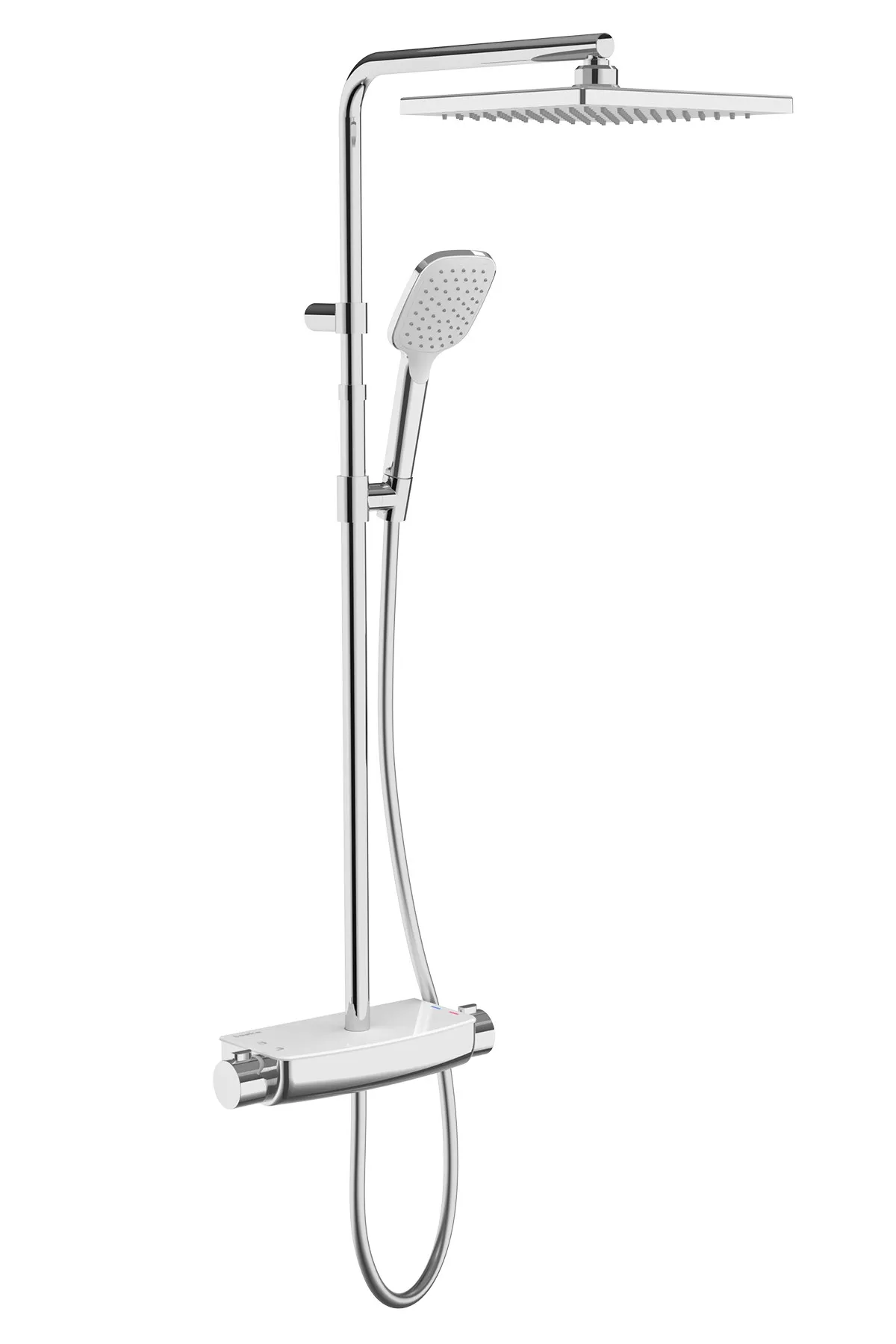 Teska Mira thermostatic two way shower column-white