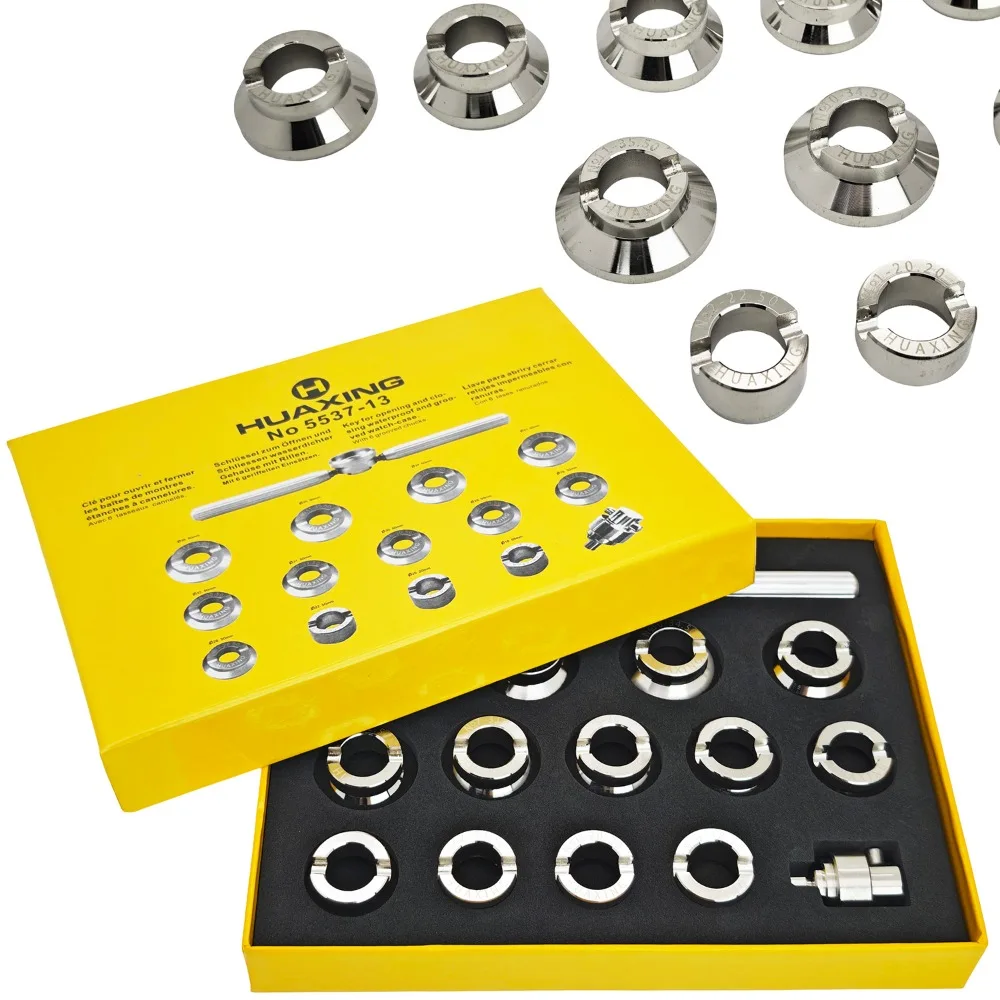 5537-13 Alloy Watch Case Back Opener DIe Waterproof Grooved Cover Suitable for Rolex Watches Remover Tool 18.5mm-36.5mm 5539
