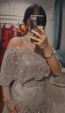 Eshaut&bridal Pärlbroderad sjöjungfruklänning för kvinnor 2025 Elegant hög halsringning långärmad för kvinnor Bröllopsfestklänning anpassad 8 best sales recensioner av aftonklänningar för kvinnor - №7