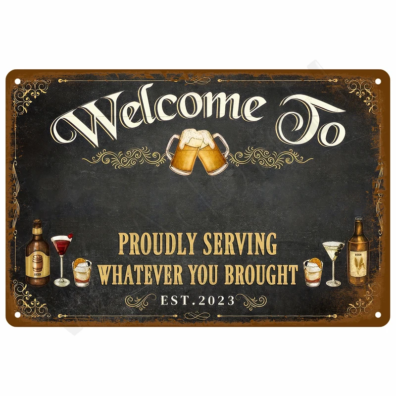 Vintage Metal Plate Sign Plates Bar Retro Metal Sign Wall Art Mural Aesthetic Room Home Decor Items Poster Garage Decoration view 3