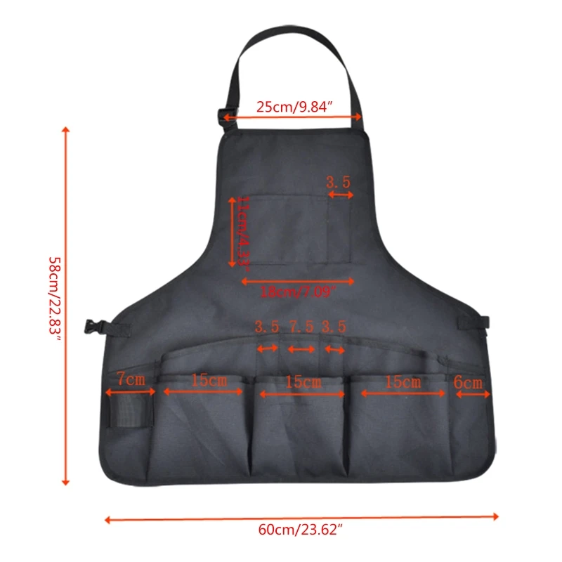 ipiip Oxford Fabric MultiUse Heavy Duty Shop Apron with Multiple Pockets for Woodwork