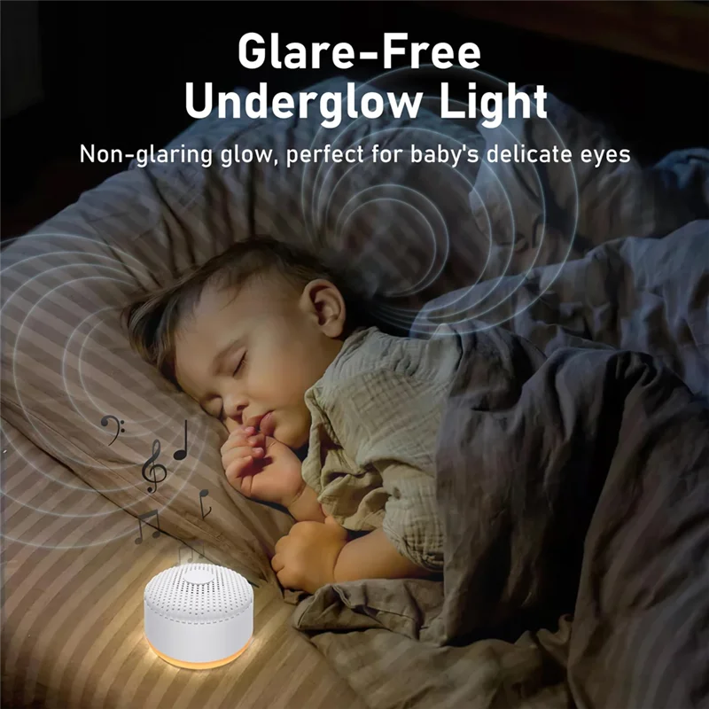 ABKN-Portable Sound Machine, White Noise Sound Machine For Baby Adults With 12 Sound And Night Light, Sound Machine