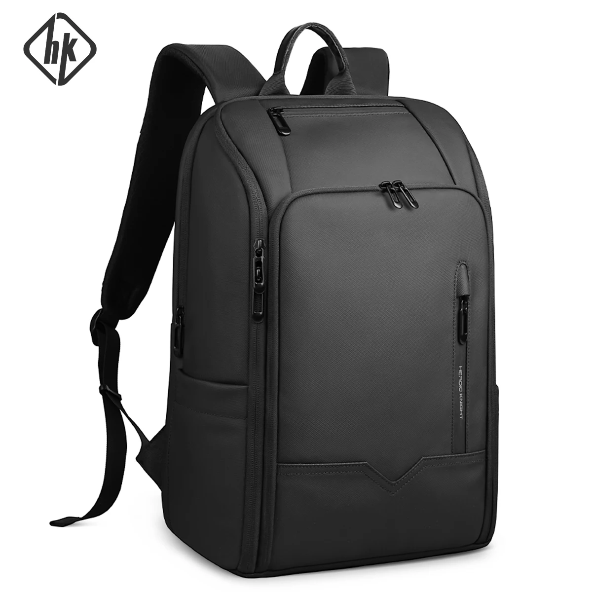 HK Men's Business Backpack High Capacity 15.6 inch Laptop Backpack With USB Port Water-Resistant Daily Commute Travel Bags Men