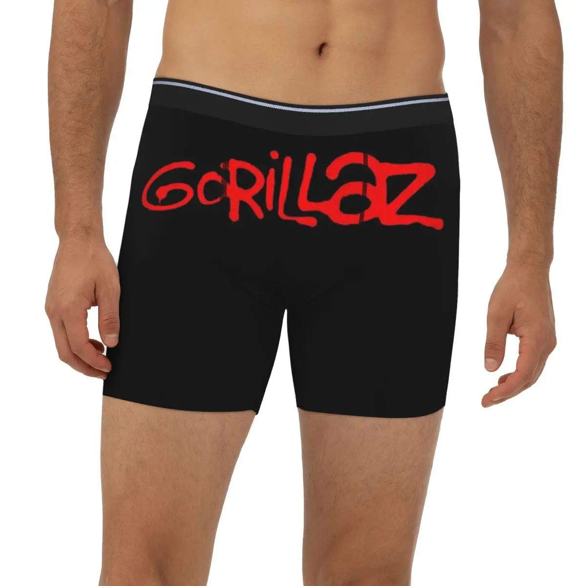 

Длинные трусы-боксеры с символом Gorillaz, короткие мужские трусы, вентилируемое нижнее белье для мужчин, подарок бойфренду