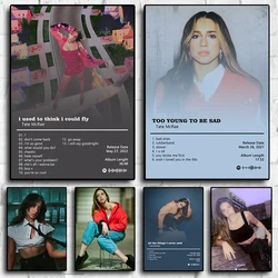 Popular Female Singer Tate McRae Music Poster Aesthetic Album Cover For Room Canvas Painting Print Art Home Wall Decor Pictures