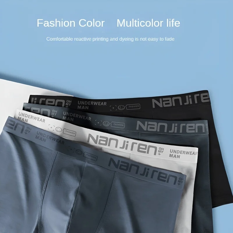 

Хлопковое мужское нижнее белье, мужские боксеры большого размера, удобные, для взрослых, молодежи, с талией, впитывающие пот, дышащие