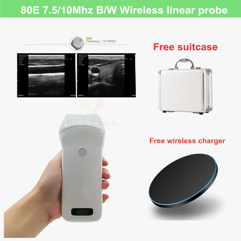 C E/F D A Handhed 80E 128E 192E Elements Wifi Wireless Ultrasound Scanner Color Doppler Vascular Linear Probe