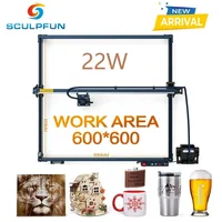 SCULPFUN S30 Ultra 22W Laser Engraving Machine With Automatic Air Assist Replaceable Lens Eye Protection Cnc Machine 600x600mm