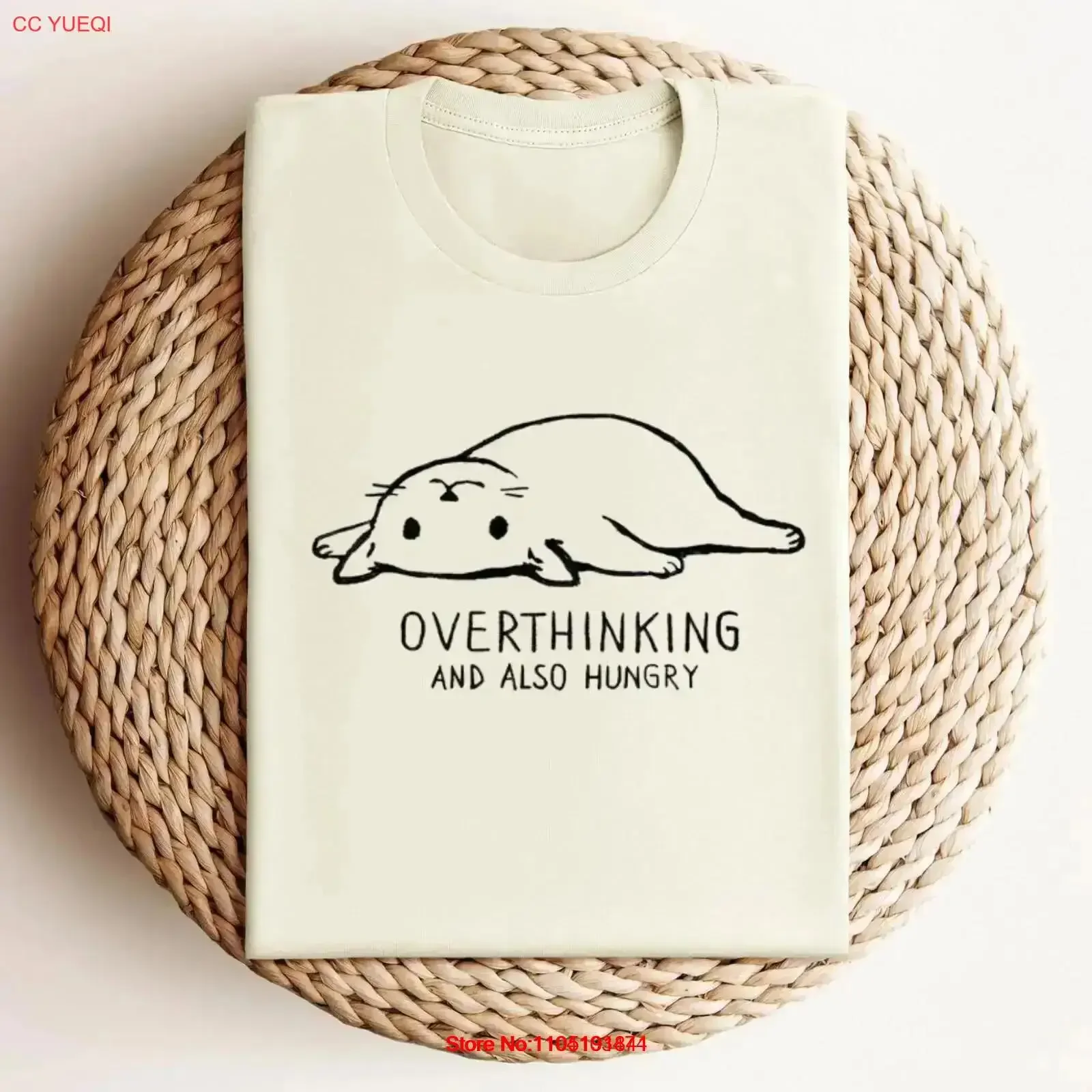 Funny CaT T Shirt Overthinking and also Hungry Womens Birthday GifT Cute Kittens Lazy vintage Washed Slightly designer clothes