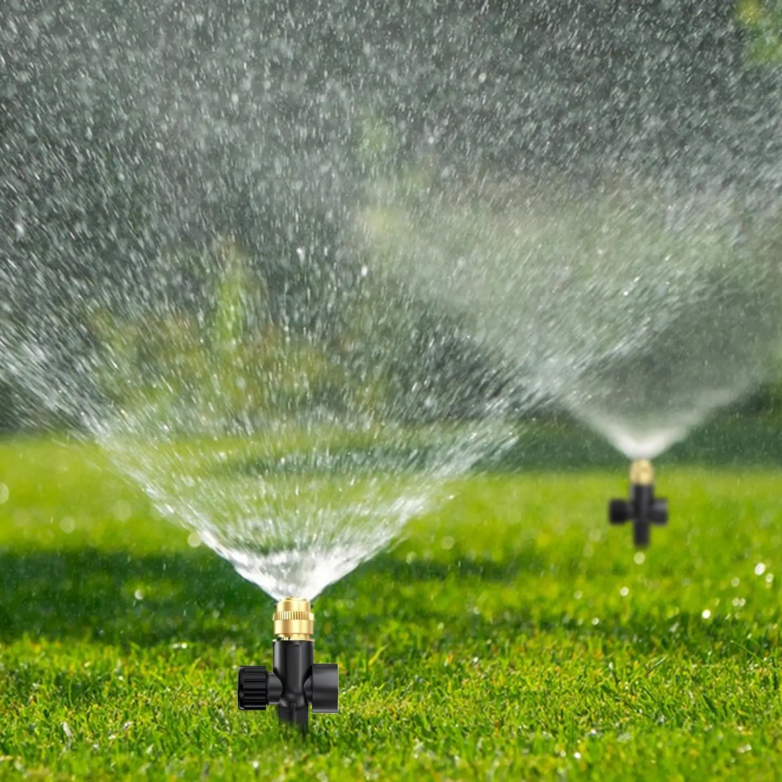 Lawn Sprinkler Rotatable Head Watering Spike Large Coverage Sprinkler For Greenhouse Lawn Irrigation Garden Villa Patio Nursery