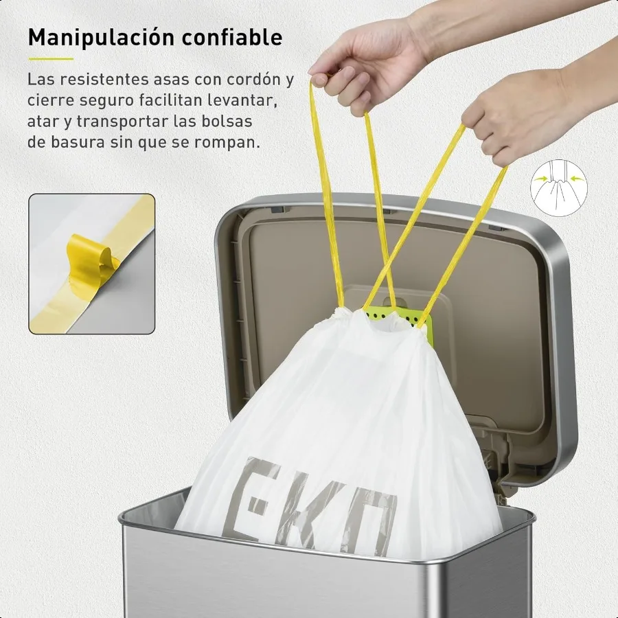 21갤런(5090리터) 60매입입형 쓰레기봉투, 초강력 무향 쓰레기봉투, 주방 및 가정용 롤 형태 간편 배출