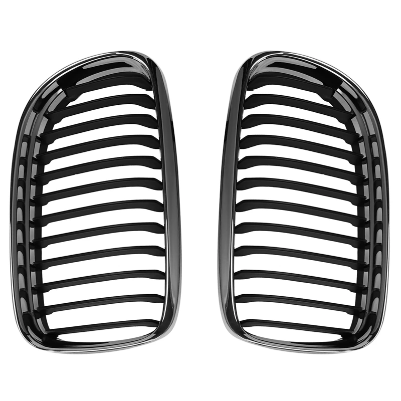 Front Silver Plating Grille Grill Fit For BMW E90 LCI Facelift 3 Series 09-11 51137201969, 51137201970