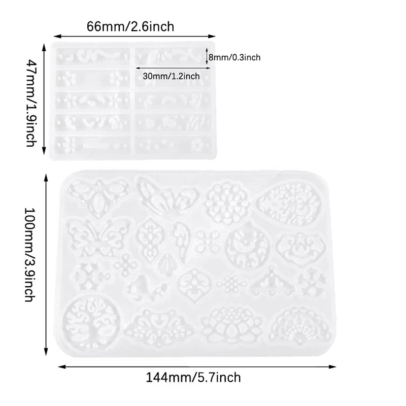 2 Pack Earring Resin Molds Jewelry Epoxy Resin Casting Silicone Molds Resin Jewelry, Pendant, Resin Crafts DIY