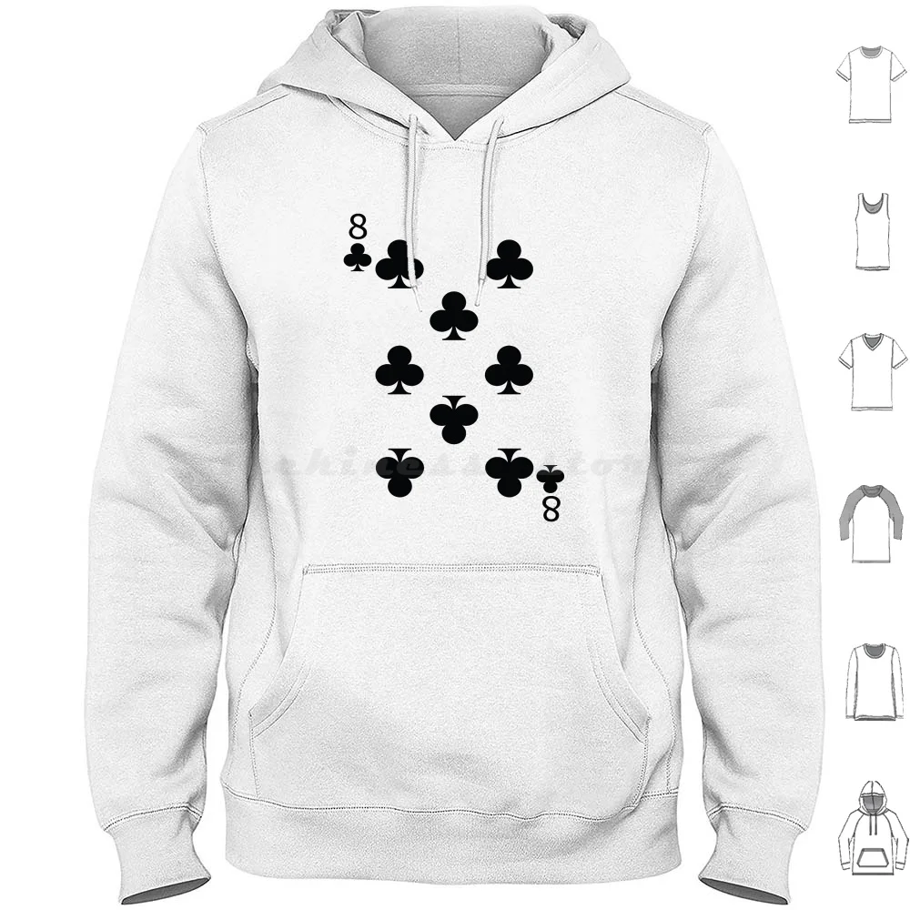 

Eight Of Clubs Игральная карта Покерная карта Толстовка Хлопок с длинным рукавом Два сердца Три сердца Четыре сердца Пять