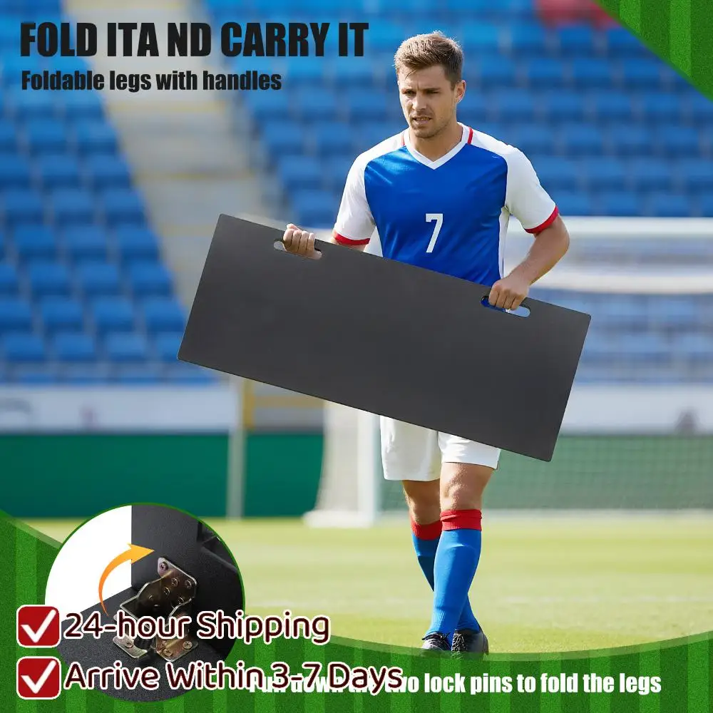 

Soccer Rebounder Board 100x40cm Foldable HDPE Kickback Rebound Board Adjustable Angles for Passing & Shooting Practice