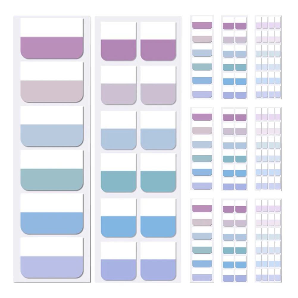 

3 Sheets Writable Self-Adhesive Index Tabs Portable Page Markers Sticky Page Index Tabs for Book Annotation and Notes