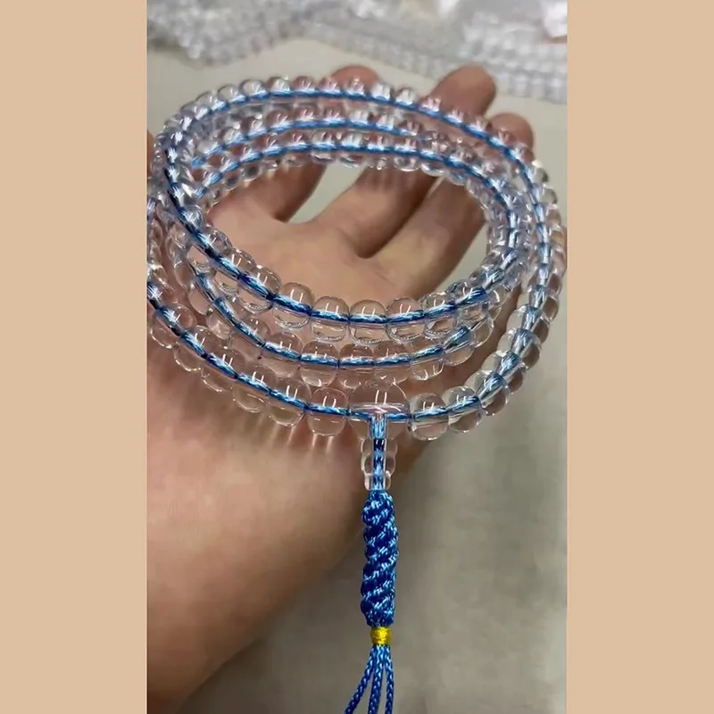 

Old Style 108 Large Hole Handcrafted Polished White Buddha Beads Bracelet